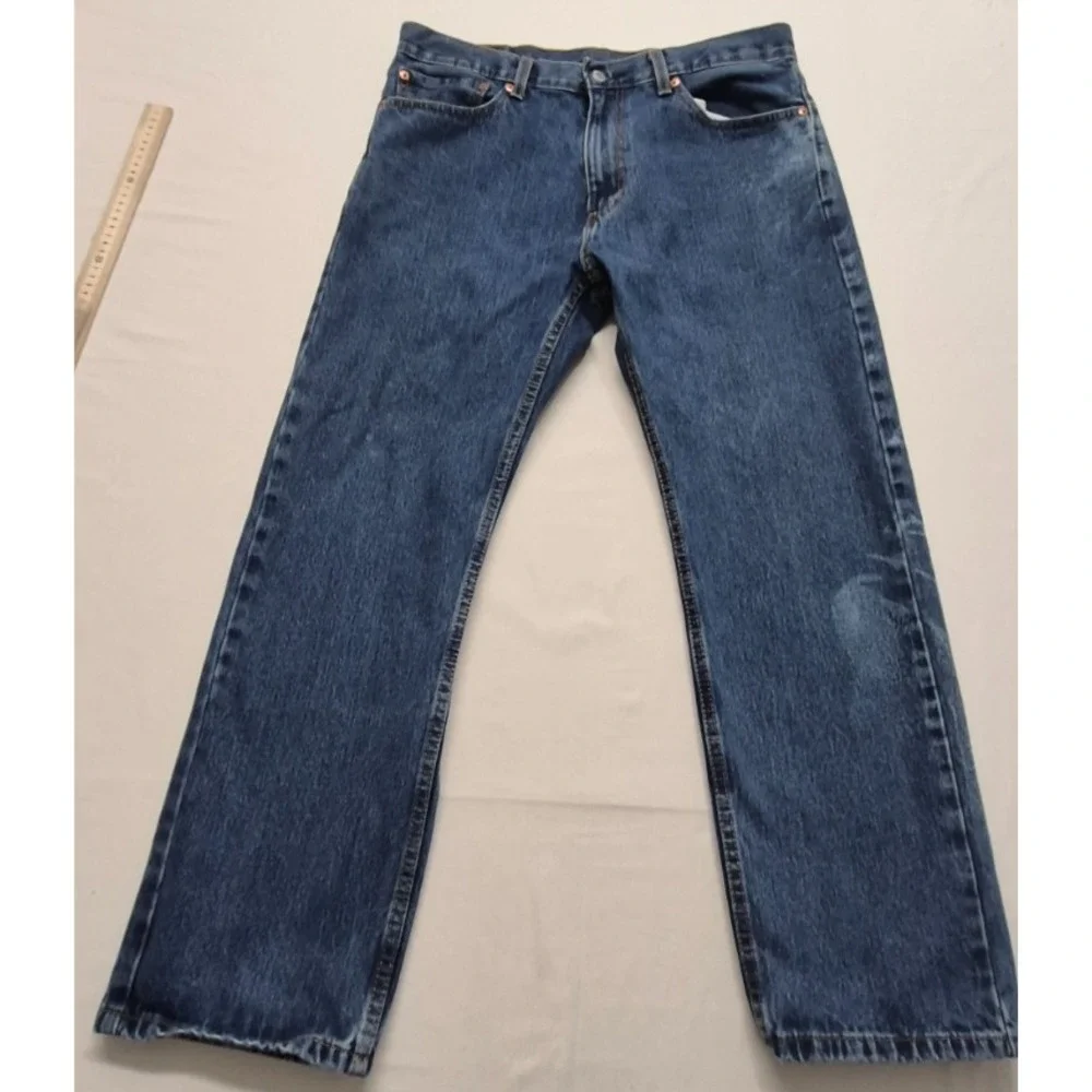 Levi Strauss men's 505 dark wash denim blue jeans‎ 36x30 100% Cotton